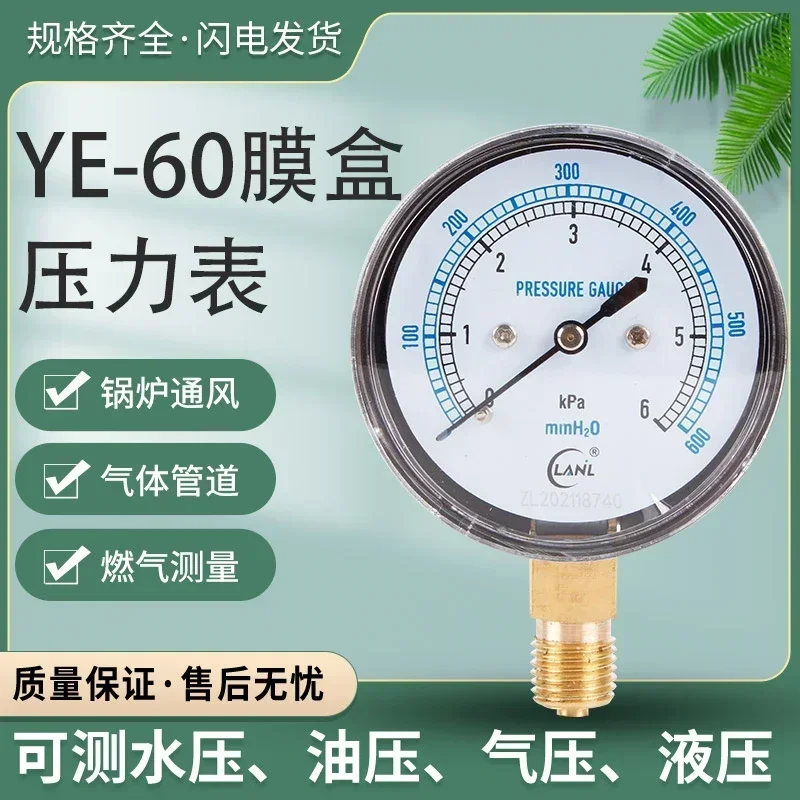 

Diaphragm pressure YE-60 gas gauge kPa pressure natural gas kPa gauge 0-16/25/40/100KPA