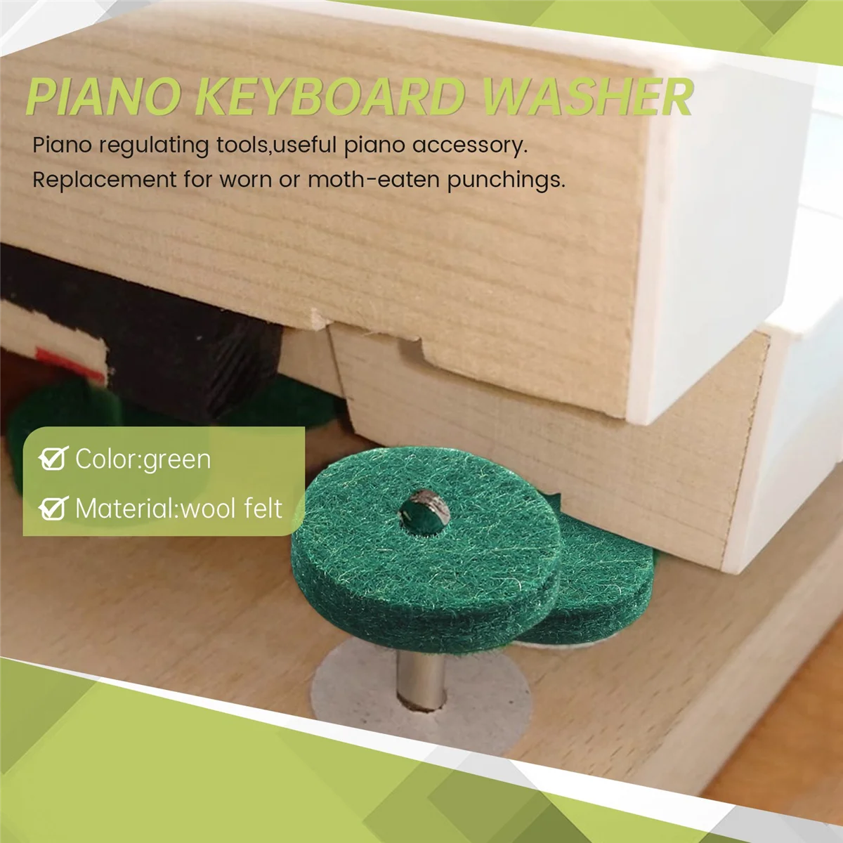 90Pcs Piano Keyboard Washer Piano Felt Balance Rail Punchings Washers Repair Parts Useful Piano Tuning Tool