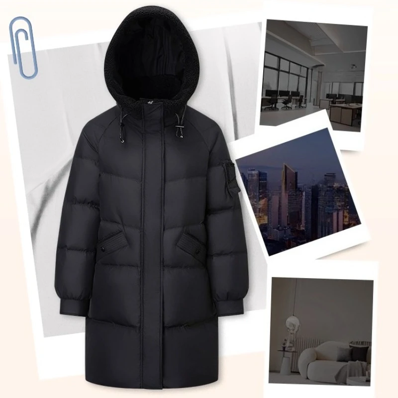 Chaqueta de invierno Chericom para mujer 2025 Otoño Invierno nueva en chaqueta de plumón de longitud media con capucha abrigo cálido y pesado Y309117Y