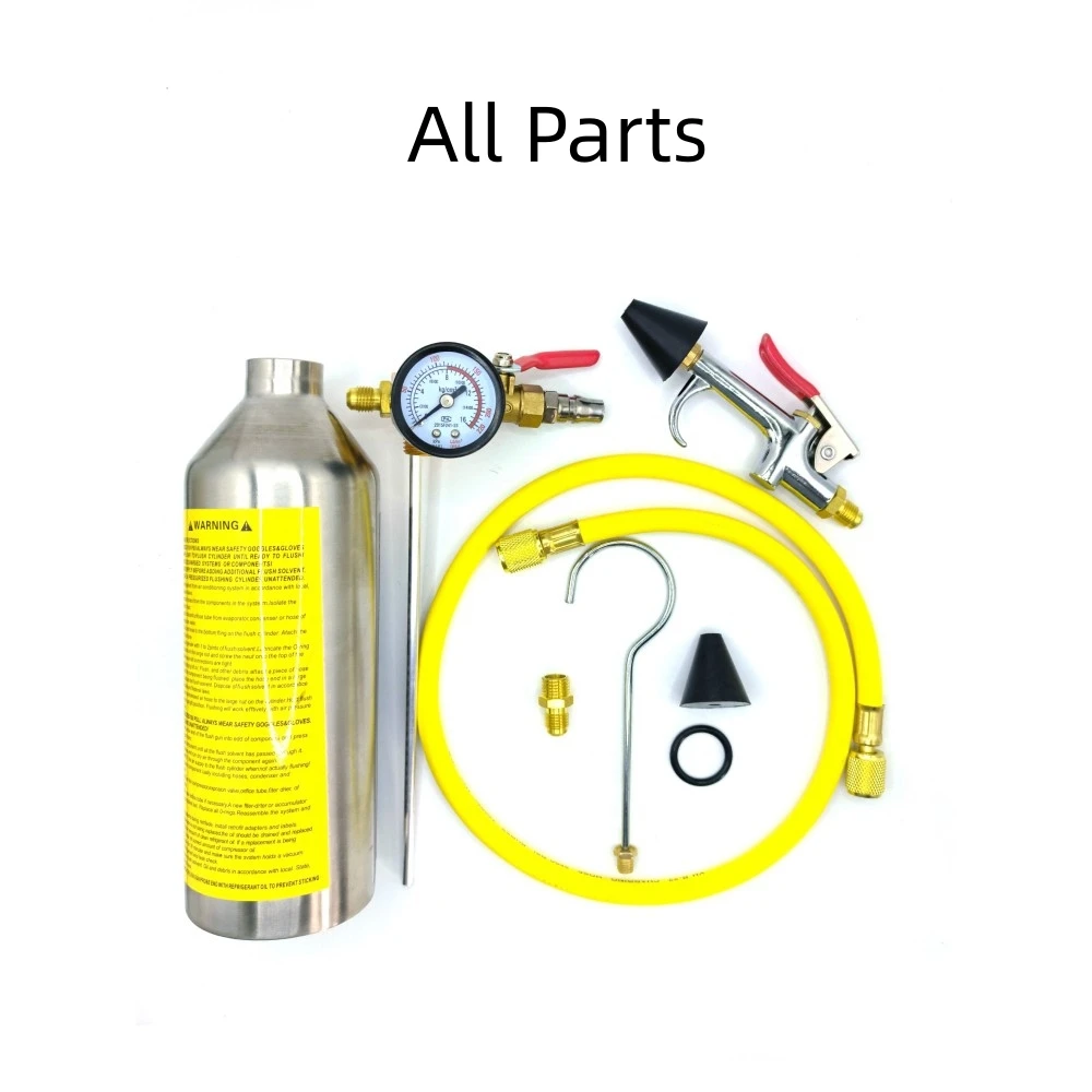 Automotive Air conditioning piping condenser canister cleaning bottle Kits A/C system flush SET