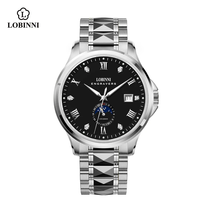 

LOBINNI Men's Business 43.5mm Dress Watch JHB10 Movement 316L Stainless Steel Band Classic Automatic Mechanical Watches For Male