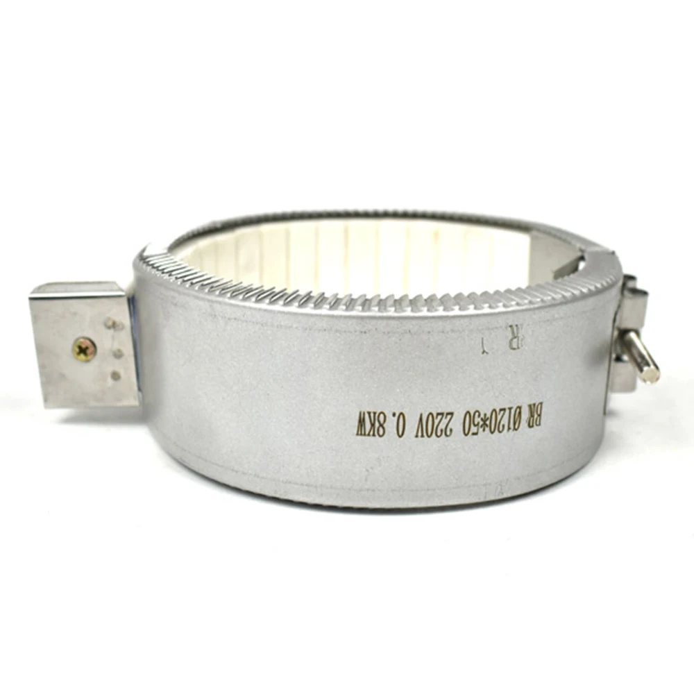 Customizable 120×50mm Ceramic Band Heater 220V 230V 800W Stainless Steel Barrel Heating Ring for Plastic Extruder Injection Mold