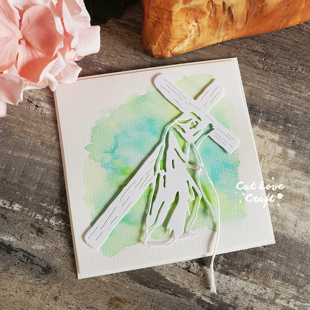 Catlove Carrying the Cross Jesus Metal Cutting Dies Scrapbooking Stencil Die Cuts Card Making DIY Craft Embossing New For 2023