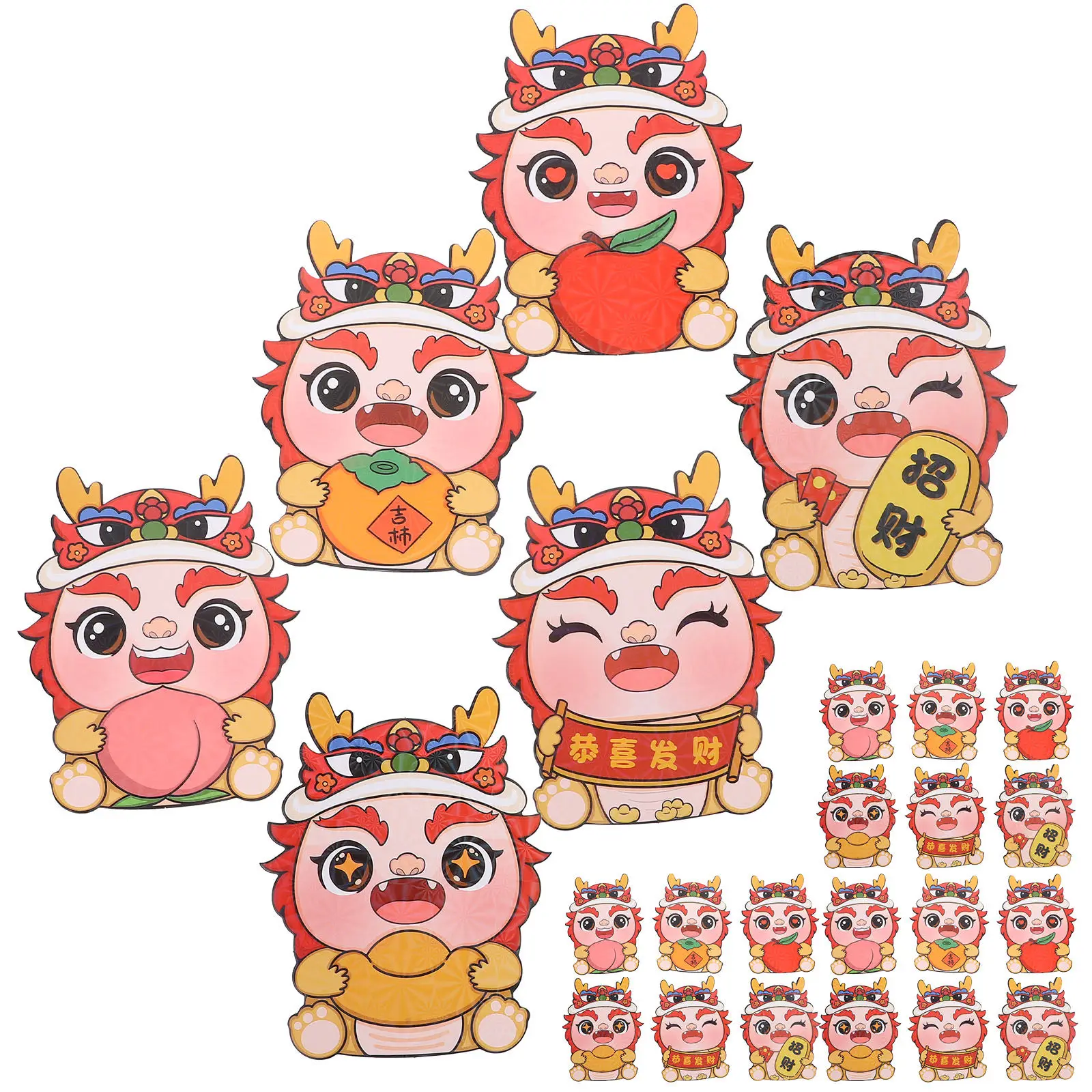 

30Pcs Chinese Red Envelopes Dragon Design Festival Red Packets Lucky Money Bags Spring Festival Paper Envelopes New Year Gift