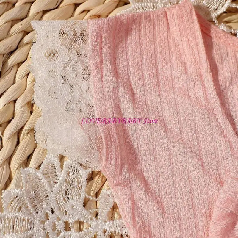 Bowknot Stirnband & Spitze Strampler Fotoshooting Kleidung Fotografie Requisiten für Mädchen 4xBC