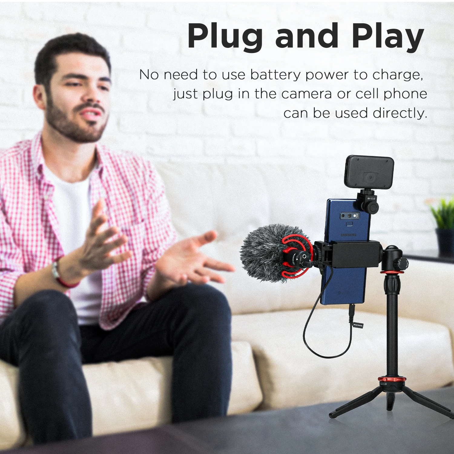 BOYA BY-MM1 Mikrofon Senapan Pada Kamera untuk Ponsel Pintar iPhone Android PC Laptop Canon Nikon Kamera DSLR Perekaman Youtube Vlog