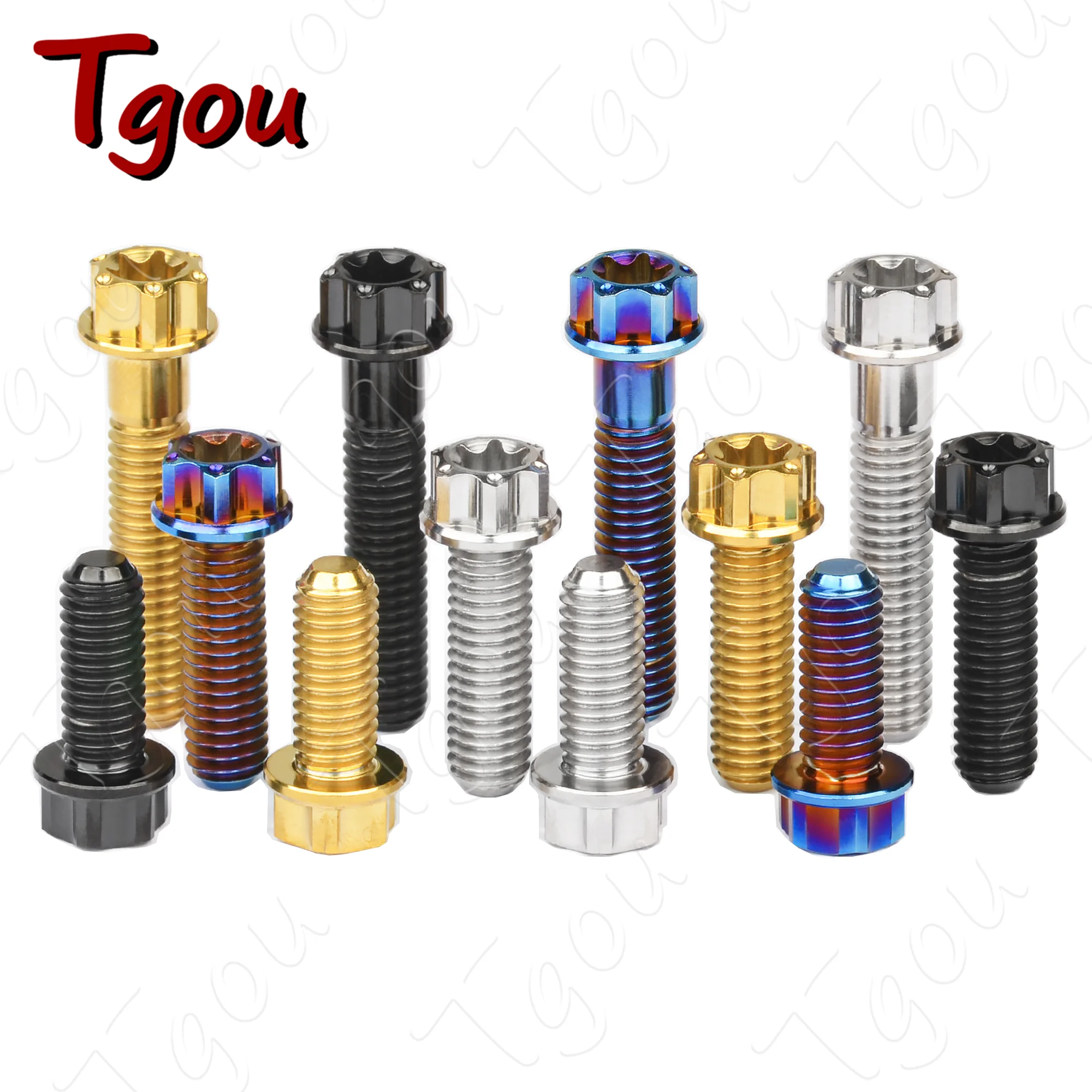 Tgou Titanium Bolt M6x15/20/30mm Flange Torx T30 Head Screw for Motorcycle Modification