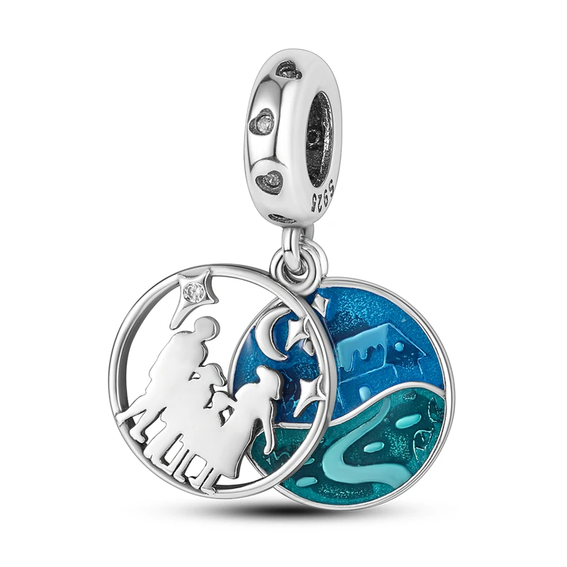 Hot 925 Sterling Silver Under The Starry Sky Accompanying Charms Pendant Fit Original Bracelet DIY Women Exquisite Jewelry Gifts