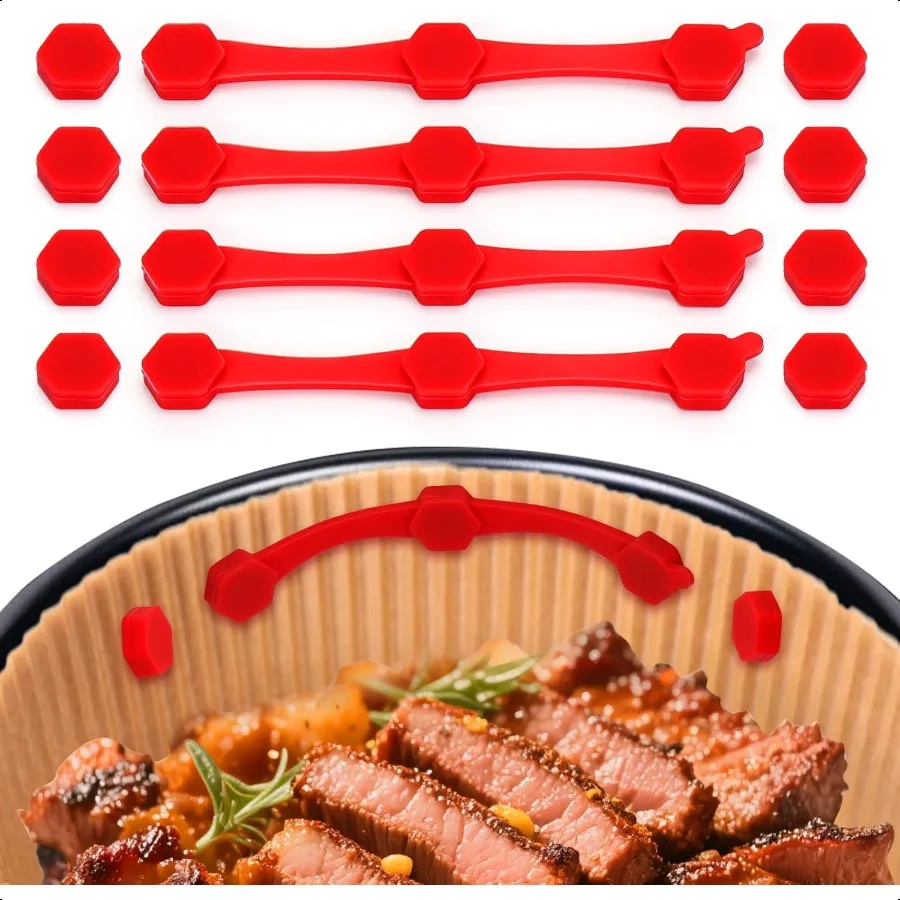 

12 шт. магниты для фритюрницы, силиконовая пряжка для вкладышей из пергаментной бумаги, устойчивые к высоким температурам аксессуары для фритюрницы, предотвращают безопасно горение