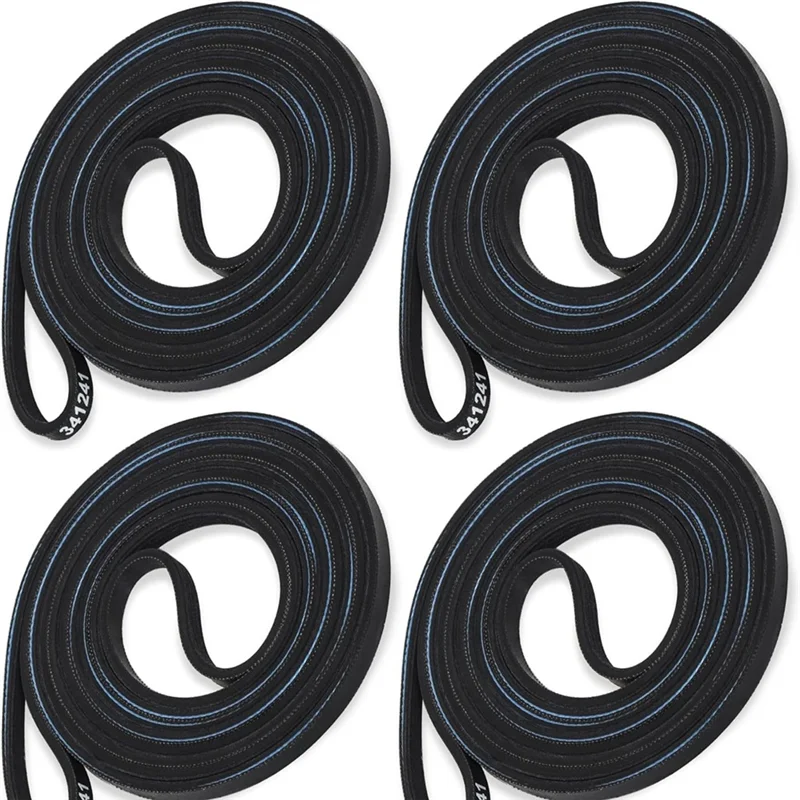 A84X-Dryer Drum Belt Replacement- 4Pcs 341241 Fits For Whirlpool Kenmore Models Replaces 8066065 AP2946843 W10127457 PS346995