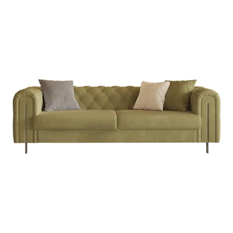 Living room simple Hong Kong style French straight row fabric sofa