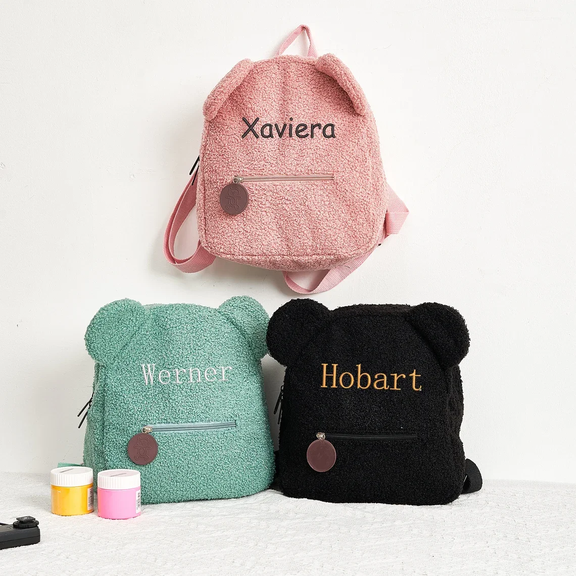 Mochila De felpa personalizada para niñas y mujeres, Mochila pequeña de hombro informal con nombre personalizado, regalo de cumpleaños