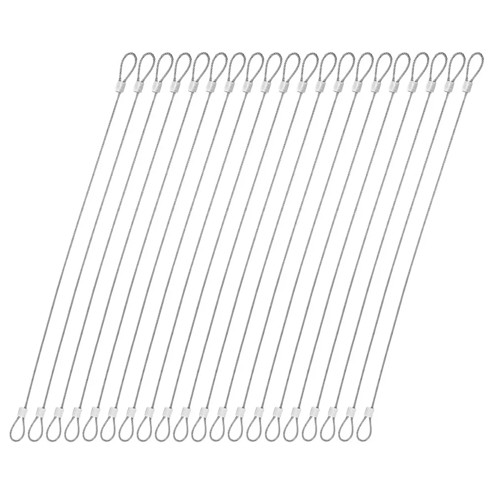 

20Pcs Stainless Steel Wire Rope with Loops Safety Cable Heavy Duty Security Cable for Luggage Stage Lighting Security Cables