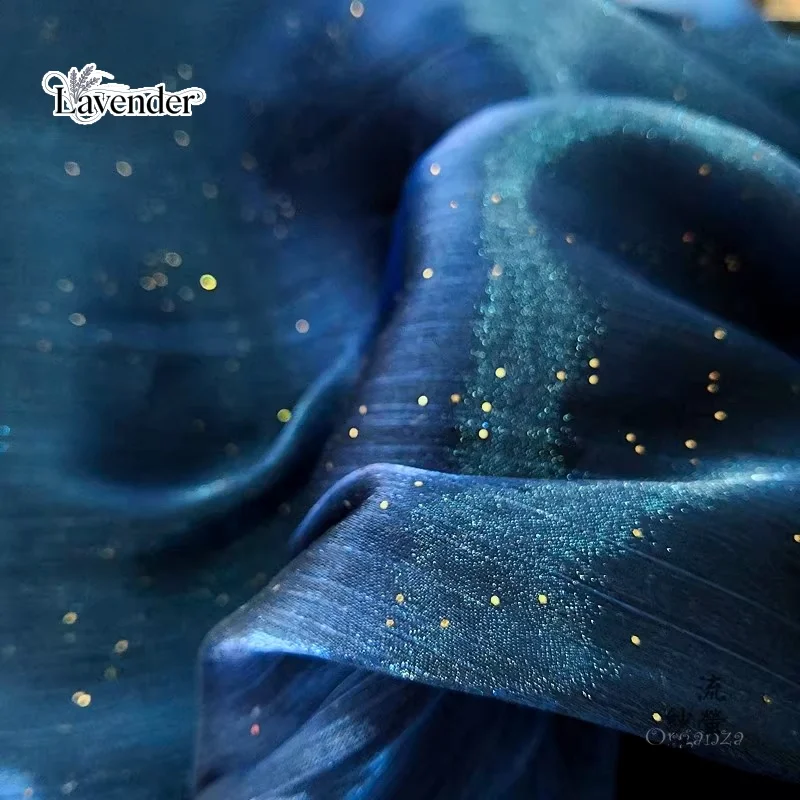 Sparkling Starry Sky Organza Soft Fabric Sewing Dress Clothing Decoration DIY Hair Accessories Home Textile Design Fabric