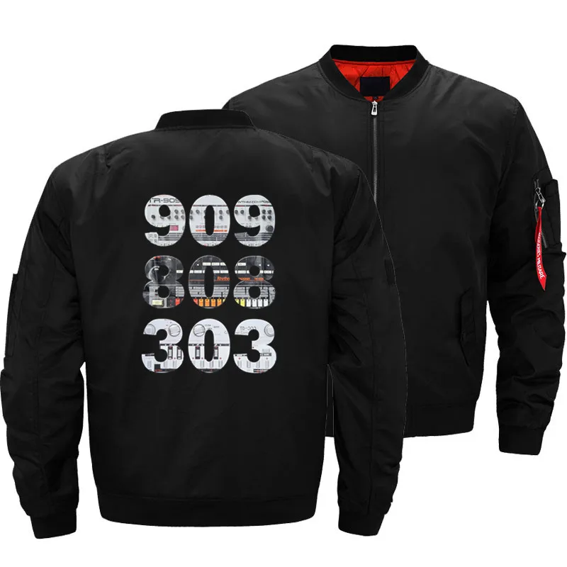 Men's Roland 909 808 303 Classic Synth Drum Machine Black Jacket 2026 Mens Bomber Jackets Ma1 Air Pilot Thick Windbreaker Coats