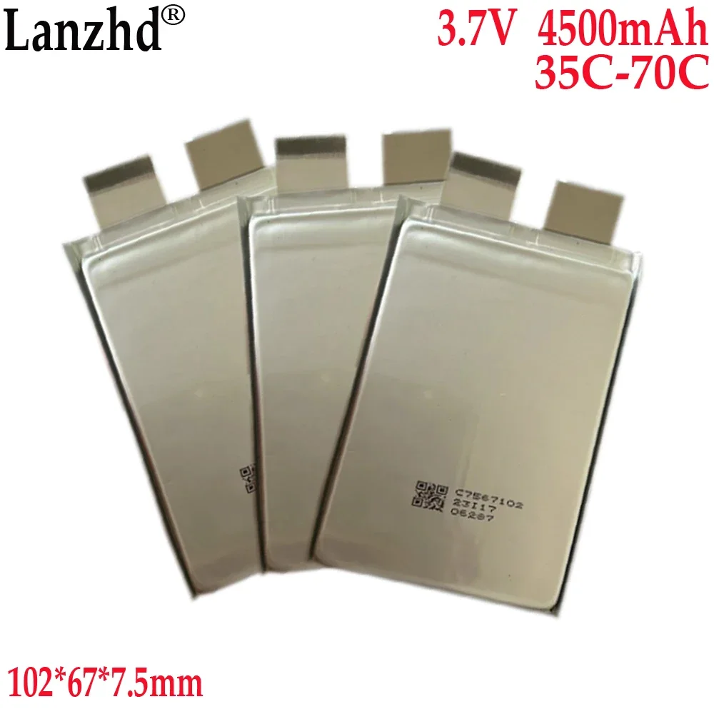 3.7V 35C 70C Li Battery 4500mAh battery For Starting power supply  automobile igniter battery 7567102 102*67*7.5mm