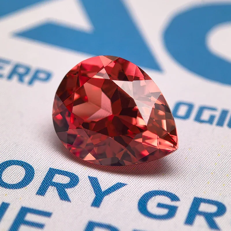 Lab Grown Sapphire Pear Shaped Fire Lotus VVS1 Gemstone DIY Charms Necklace Earrings Main Materials with AGL Certificate