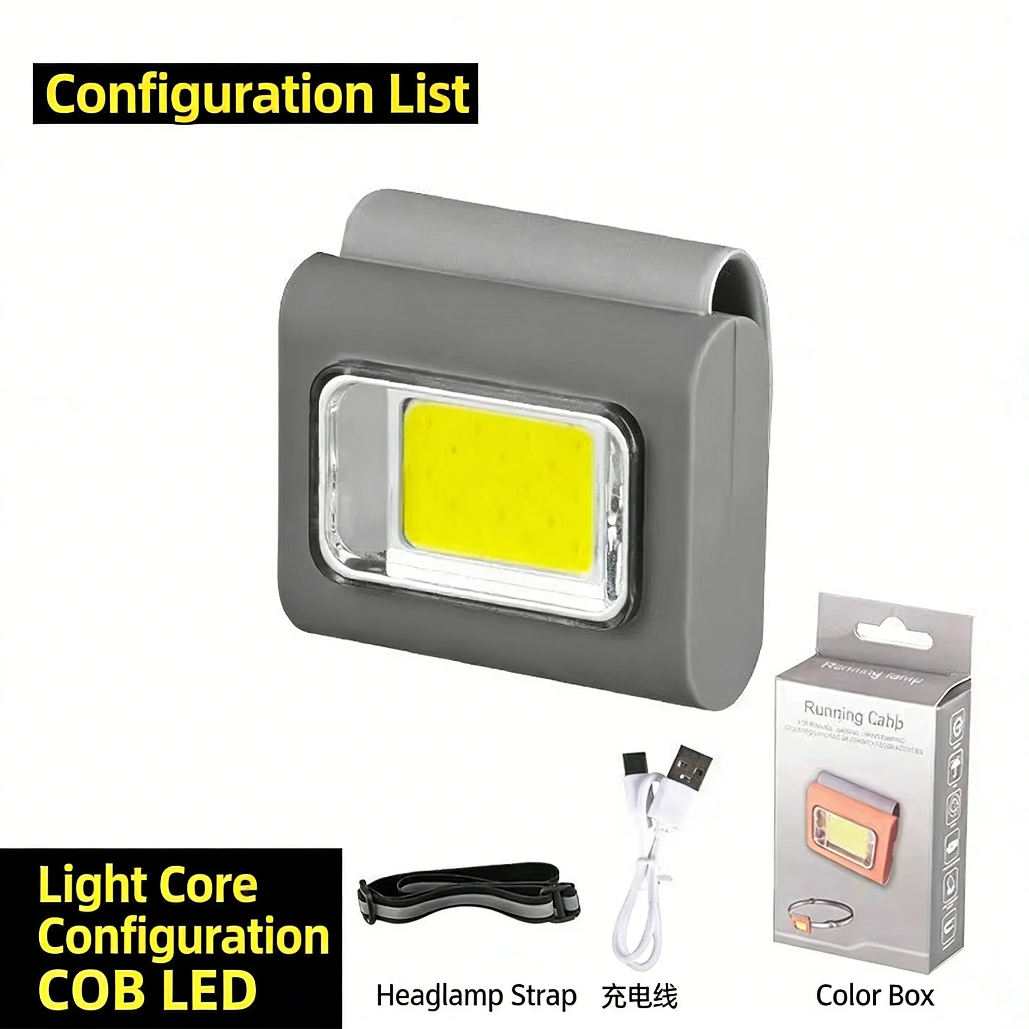 

LED Headlamp with Magnetic Clip Type-C Rechargeable Portable Silicone Running Work Light for Outdoor Camping Hiking