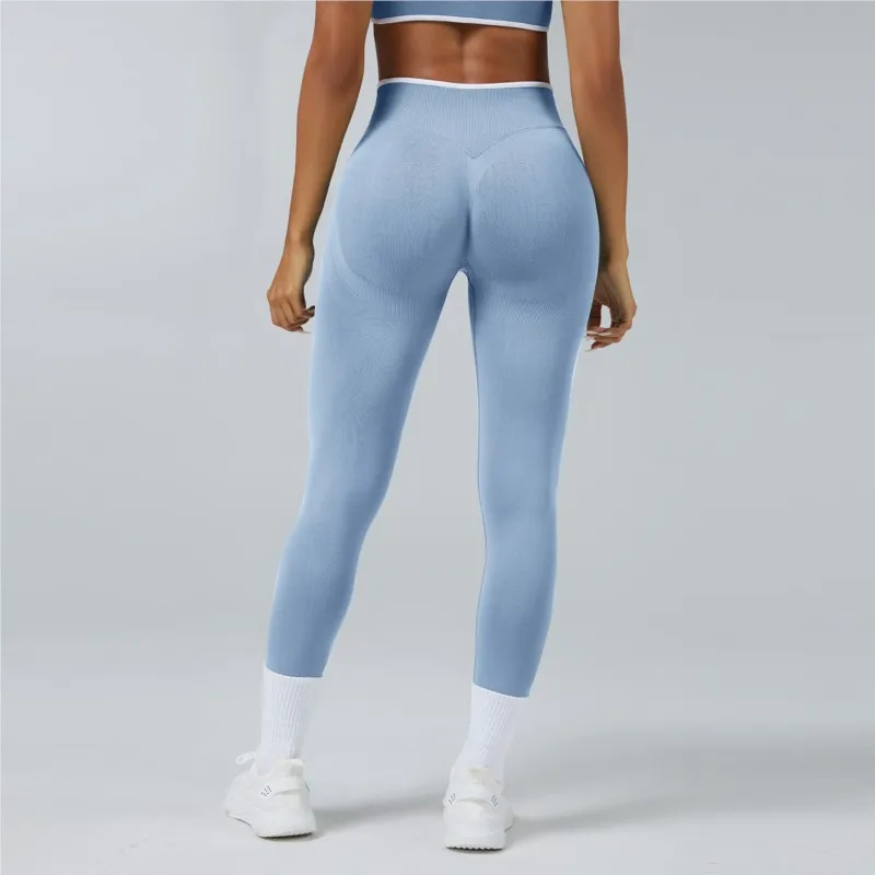 Legginsy damskie Epligg Impact, spodnie do biegania, bezszwowe legginsy sportowe, legginsy z wysokim stanem modelujące sylwetkę, prążkowane spodnie do fitnessu i jogi.
