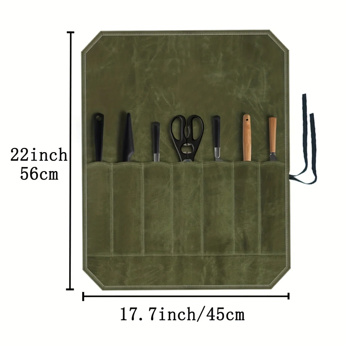 Knife Cases Organizer-Durable Waxed Canvas Construction,Chef’s Knife Roll Bag, Portable Chef Knife Cases with 7 Slots