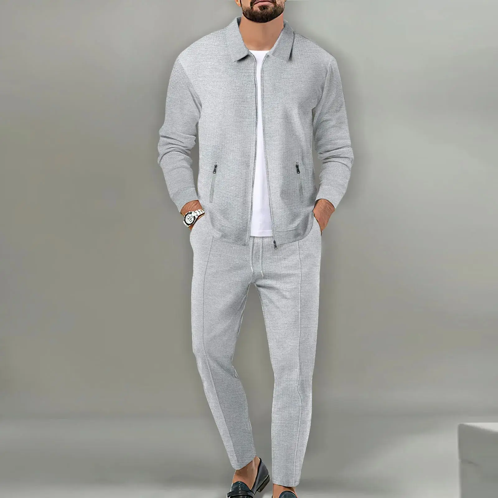 

Men's Casual Suit Long Sve Top And S3XL Pants Sli Autumn Faion Seven-Five Sve Men's Clothing Set