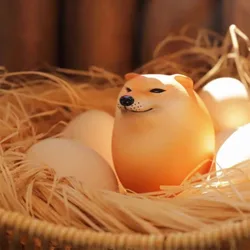 Creative Shiba Inu Realistic Egg Shape PVC Desk Decor Dog & Egg Union Decorations  Home Offices Fun Christmas Gifts