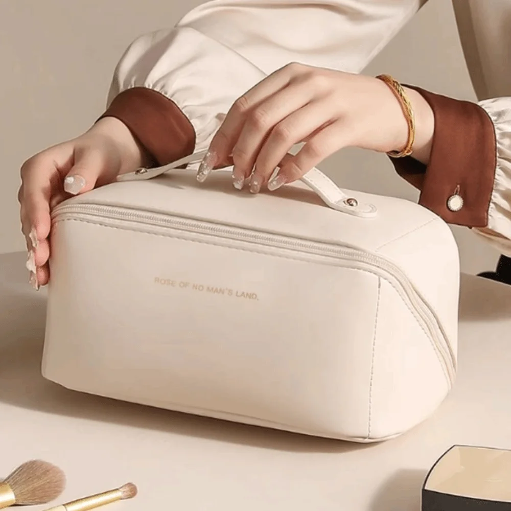 Ручная косметичка большой емкости из искусственной кожи, многофункциональная подушка, косметичка, водонепроницаемая портативная дорожная косметичка для мужчин