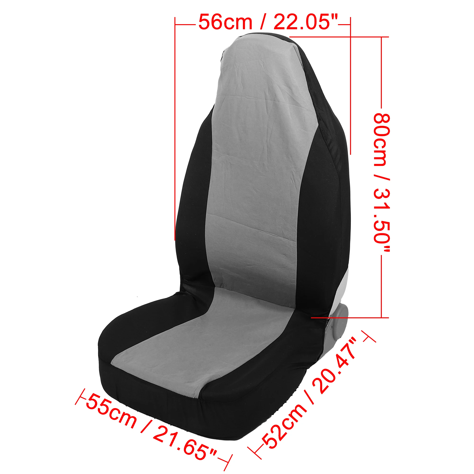 X Autohaux Universal Front Car Seat Cover Set Flat Cloth Fabric Seat Protector Pad for Most Car Truck SUV Black Gray