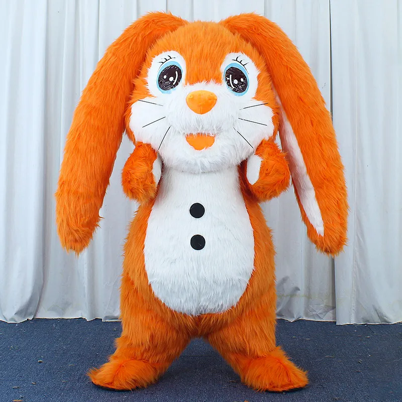 MINISO أفخم نفخ أرنب زي التميمة أرنب عيد الفصح تفجير وتتسابق للبالغين هالوين كرنفال فستان حفلة تنكرية