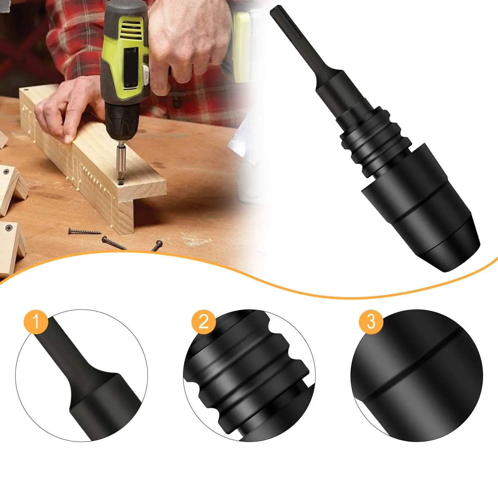 

Rotary Hammer Adapter Simple Installation Replacement for Masonry Concrete