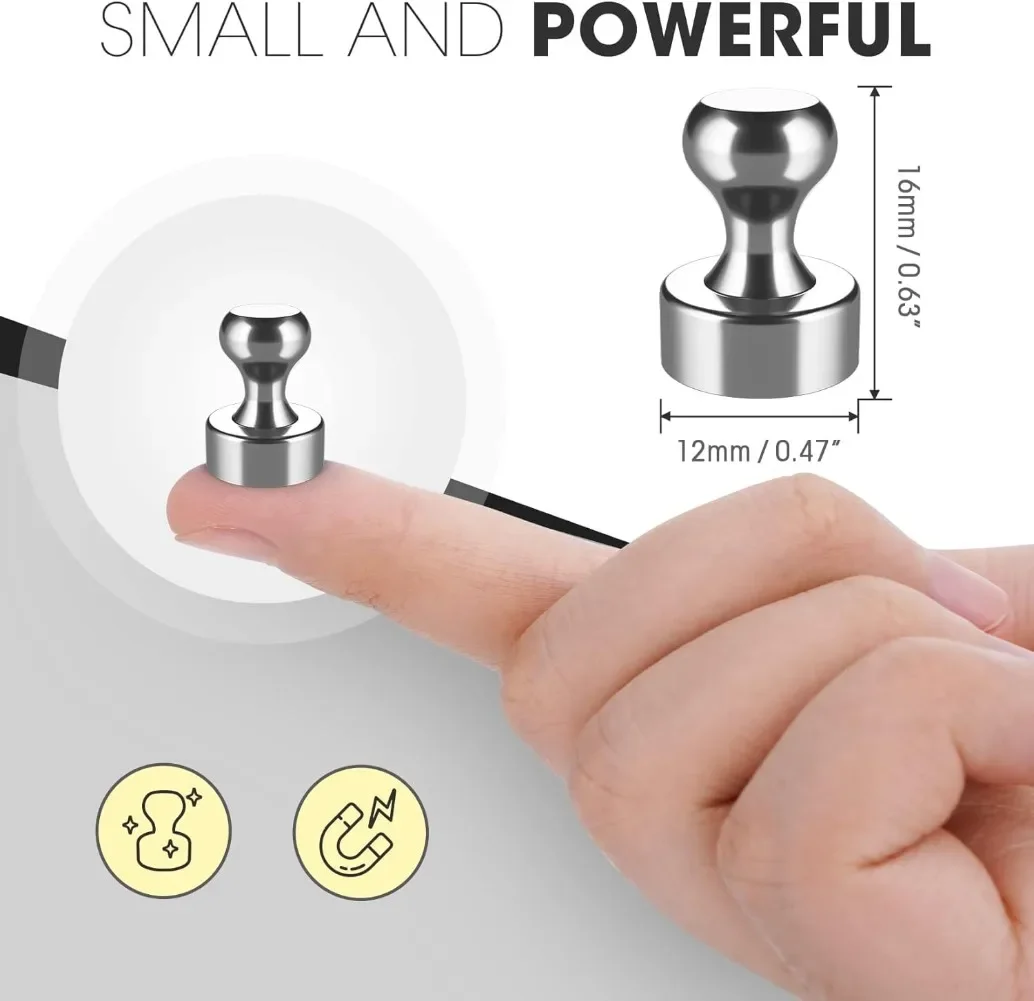 2-15 Pcs Super Strong Neodymium Magnetic Pushpins Sucker Thumbtack Durable Steel Magnet Push Pin for Refrigerator Whiteboard