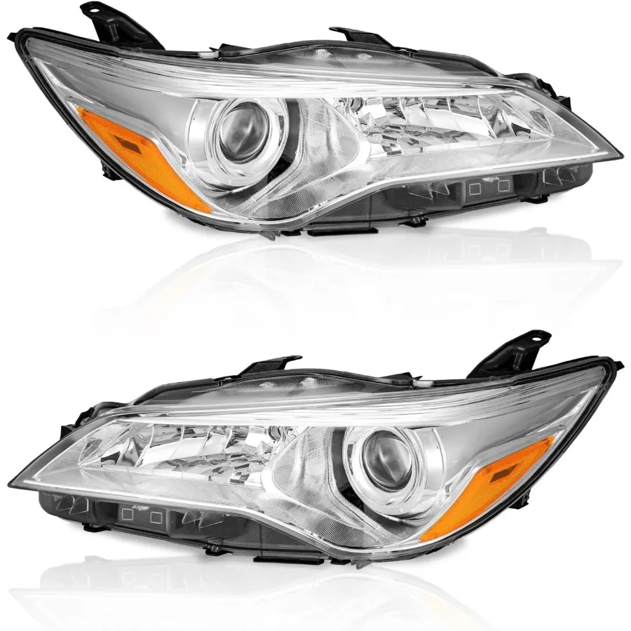 

Headlights for 20152017 Camry 4Door Sedan Models Only Factory Style Headlights with Chrome Housing and Amber Reflector Left an