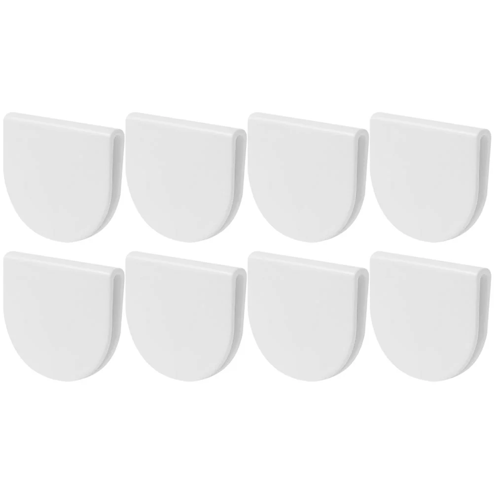 8 Pcs Shower Curtain Clip Holders for Stall Clips Splashproof Guard Tub Windproof Side Abs The Wall Liner Bathroom Adhesive