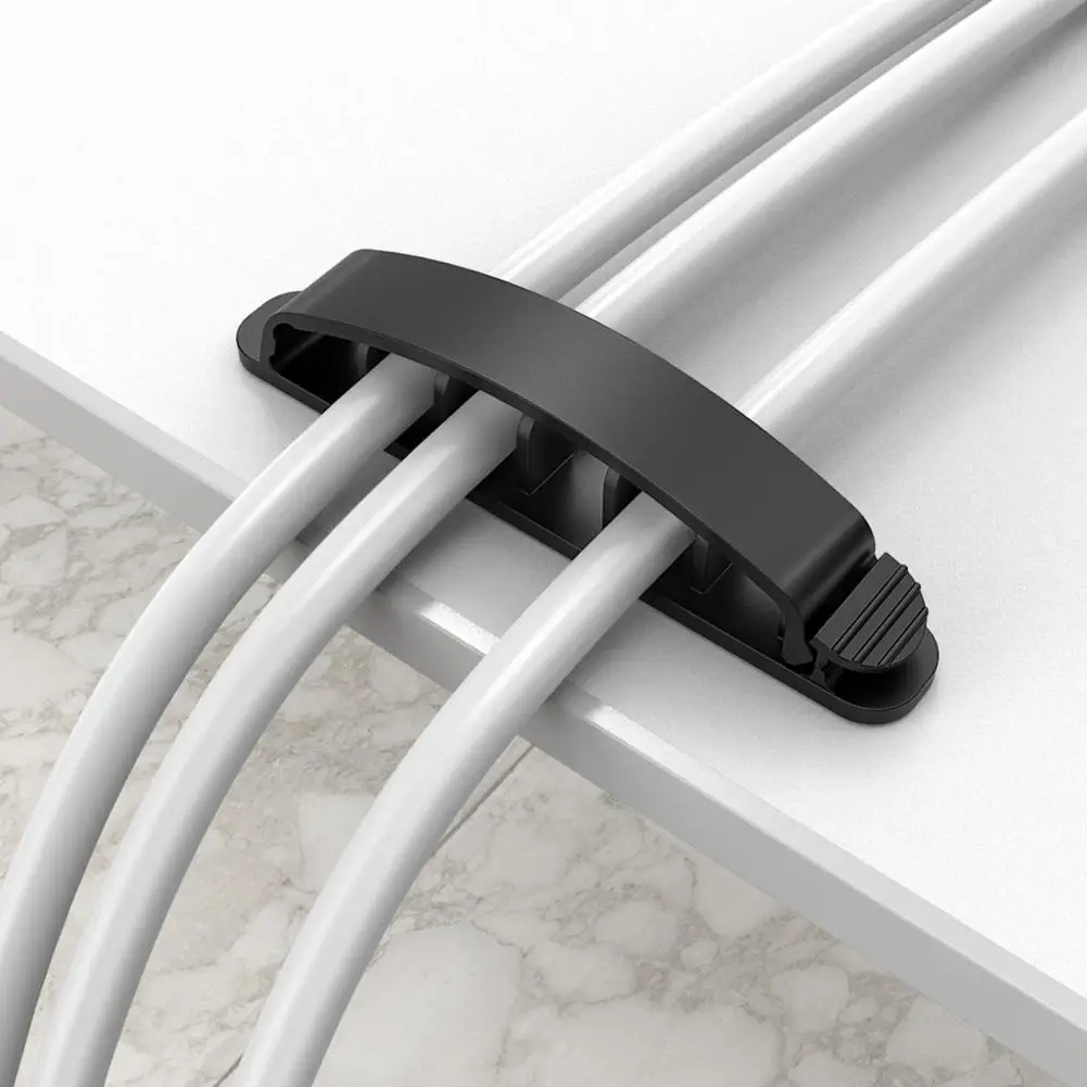 Durable 1 Set Reliable Desktop Cable Clip Holder Simple Power Cord Storage Holder Easy to Install   Daily Use