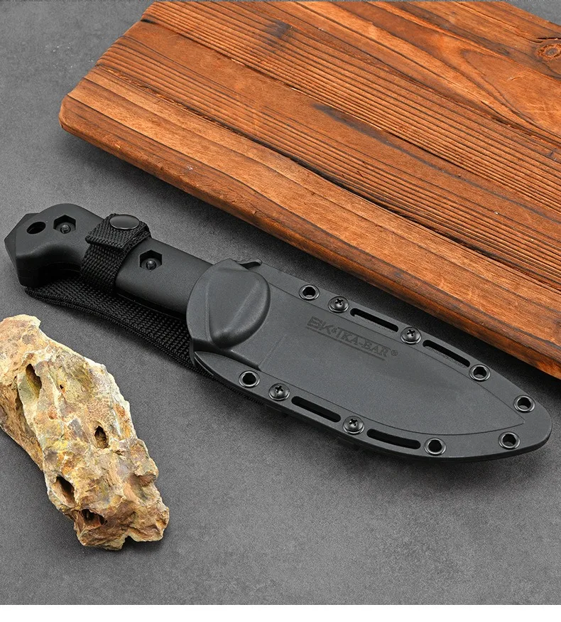 Outdoor Knife Tactical Pocket Knife Wilderness Survival Knife Multifunctional Straight Knife One Piece with Sheath