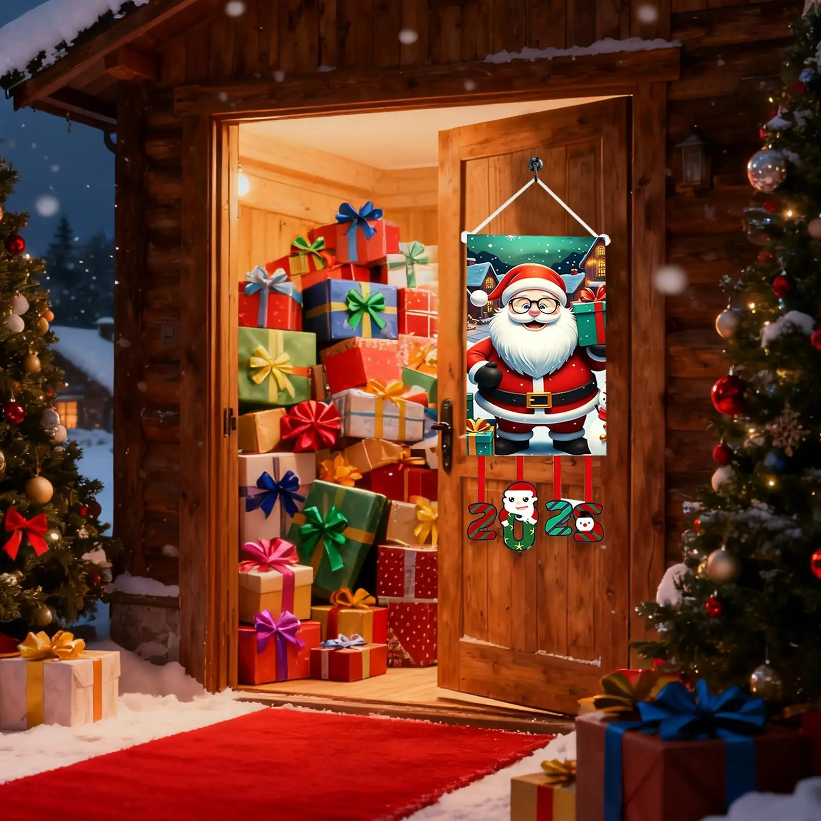 Christmas Flag Holiday Decor Waterproof Christmas Door Drape Holiday Decor For Indoor Outdoor Home Window Door Yard Patio Porch