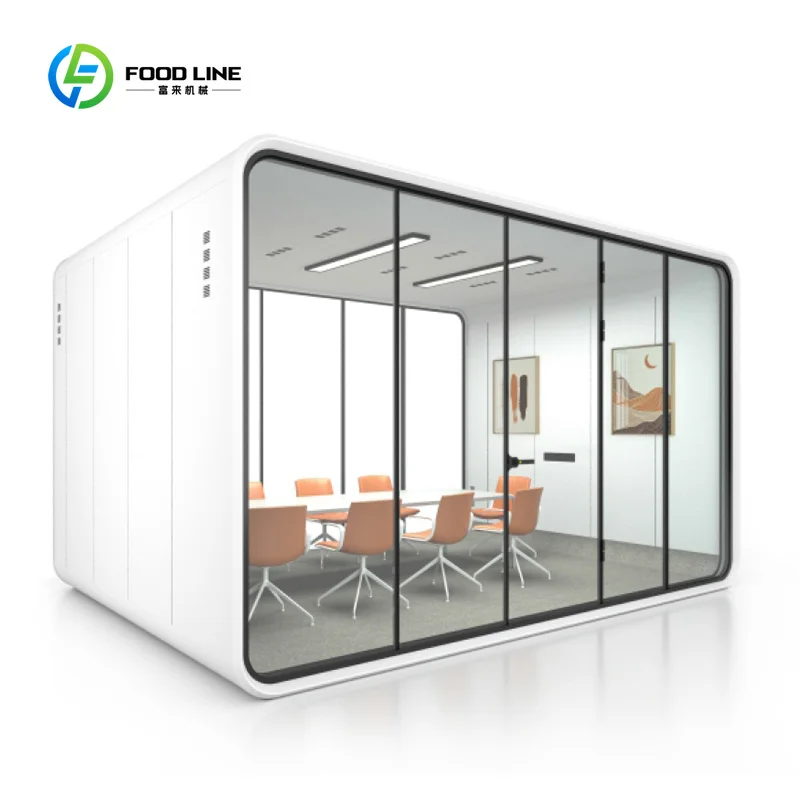 Customized Spacious Soundproof Cabin for 10-12 People with High-Density Acoustic Panels for Team Meetings
