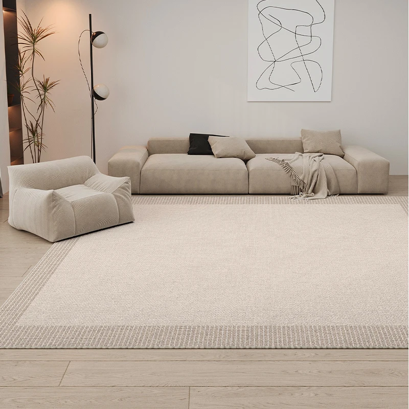 

VIKAMA Ins Style Cream Living Room Carpet Non Slip Wear Living Room Bedroom Study Wabi Sabi Nordic Style Carpet Home Decoration