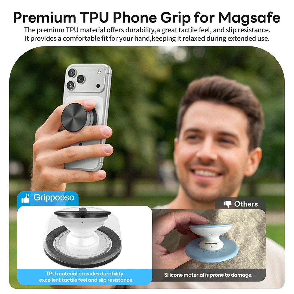 Grippopso NEW Fashion Design Magnetic Phone Holder Stand With Upgrade Grip, 3000G Cellphone Holder Griptok Sockets For iPhone