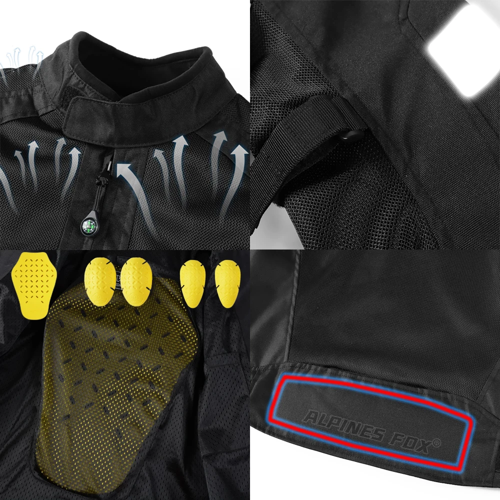 Summer Motorcycle Jacket Men's Motocross Jacket Motorcyclist Jacket Protective Gear Coat Racing Reflective Oxford Clothing M-5XL view 6