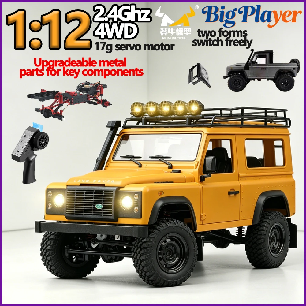Nuevo MN99S MN98 1:12 RTR RC Rock Crawler 2.4G 4WD, Camioneta Todoterreno a Control Remoto, Simulación de Land Rover Defender
