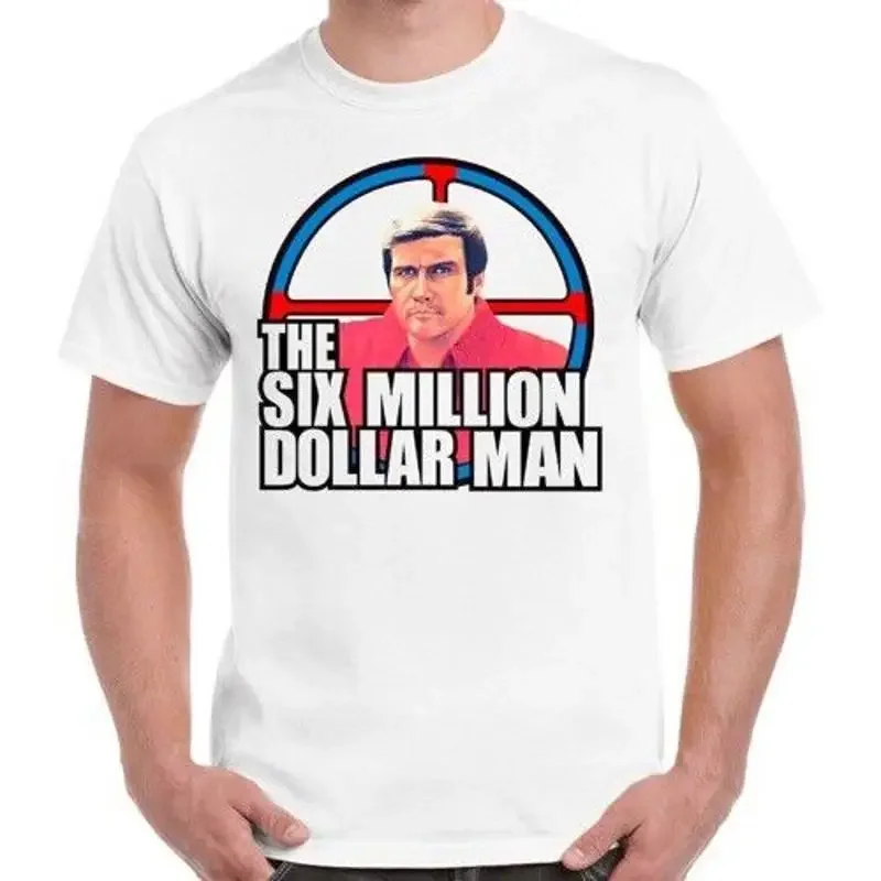 O homem de seis milhões de dólares Steve Austin programa de TV dos anos 70 camiseta retrô 593