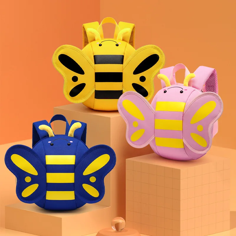 Cute Bee Shape Backpack for Girls Cartoon School Bag Fashionable Children's Purse Women's Backpack for Students School Season