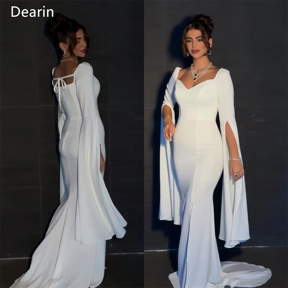 

Women Formal Gown Prom Dearin V-neck Mermaid Floor Length Skirts Draped Bespoke Occasion Dresses Evening Dress