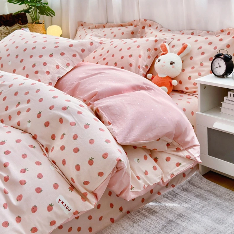New 126868 Cotton Printing Cartoon Single Bed Cover Korean Version of The Popular Skin-friendly Breathable Duvet Quilt Cover