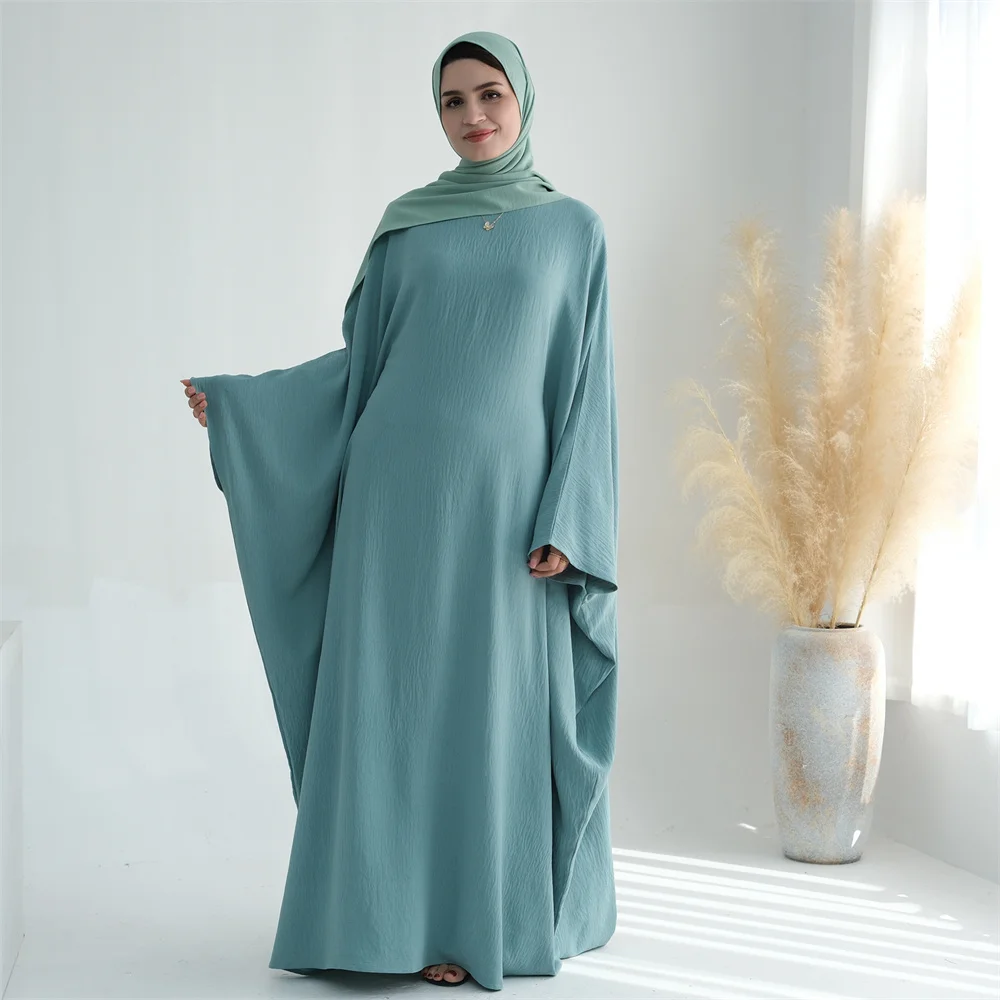 Abaya Muçulmana Rosa com Hijab para Mulheres, Manga Batwing, Robe Dubai, Roupas de Festa, Modestas, Robe Elegante do Islã, Eid, Novo, 2022