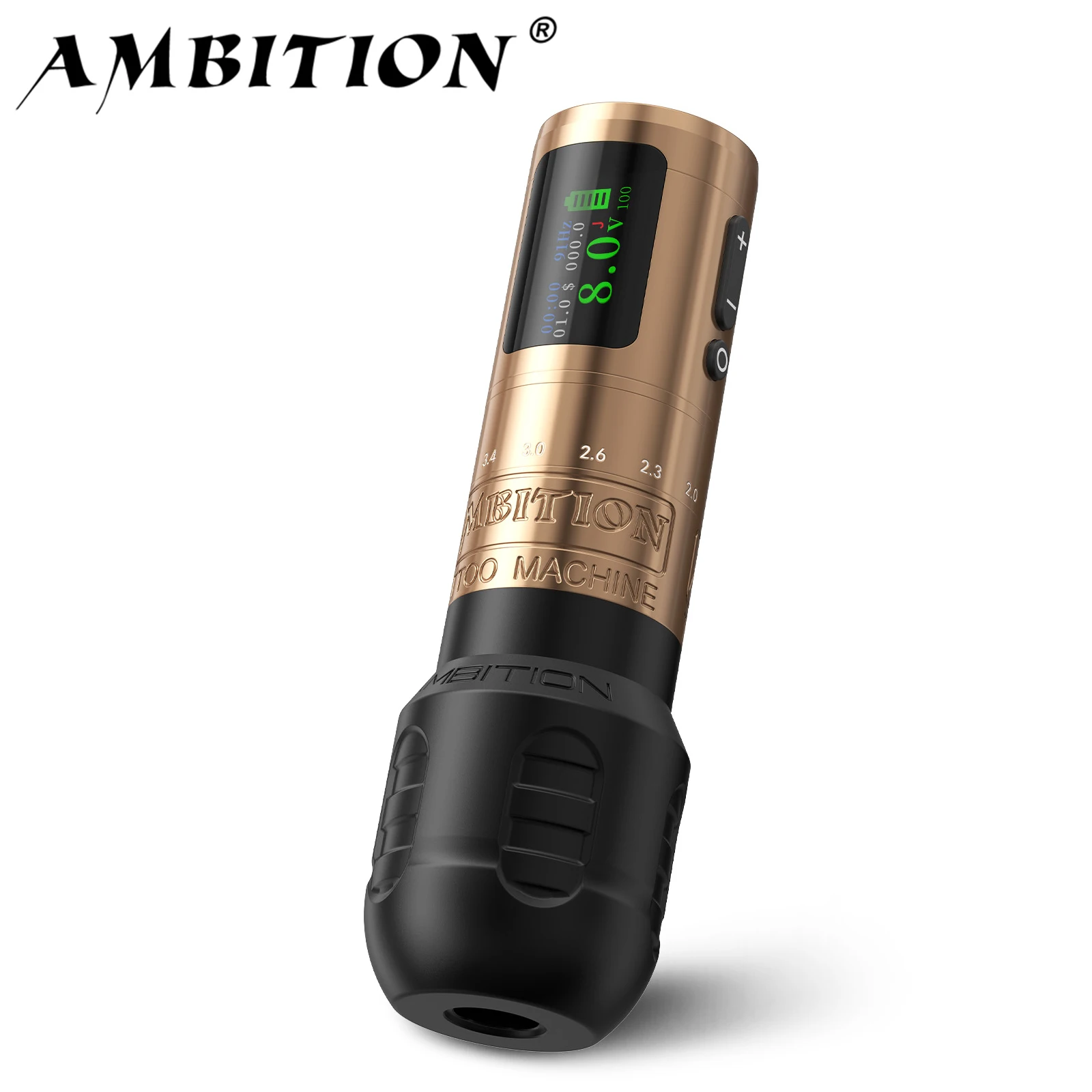 Ambition C1 370 Adjustable2.0-4.2mm 7 Strokes Wireless Tattoo Machine Coreless Motor Billing Battery 1900mAh For Tattoo Body Art