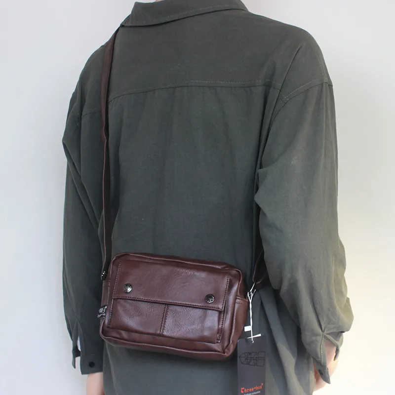 Fashion Leather Men's Crossbody Bag Fashion Male Shoulder Bag Daily Casual Messenger Bag High Quality Handbag