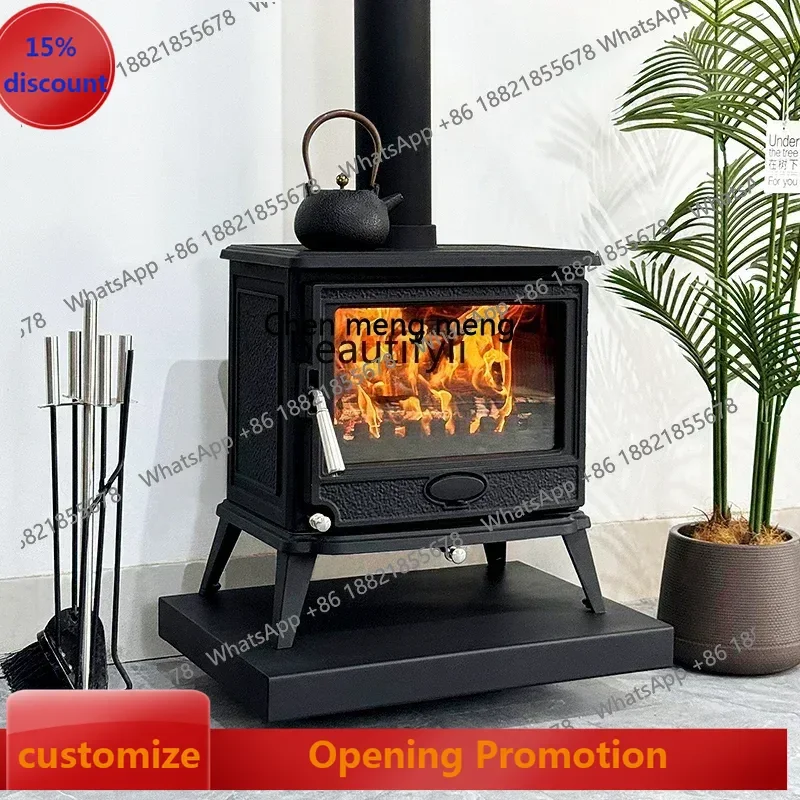 

B7304 Real fire fireplace B & B firewood burning wood classic cast iron fireplace independent living room heating fireplace hea