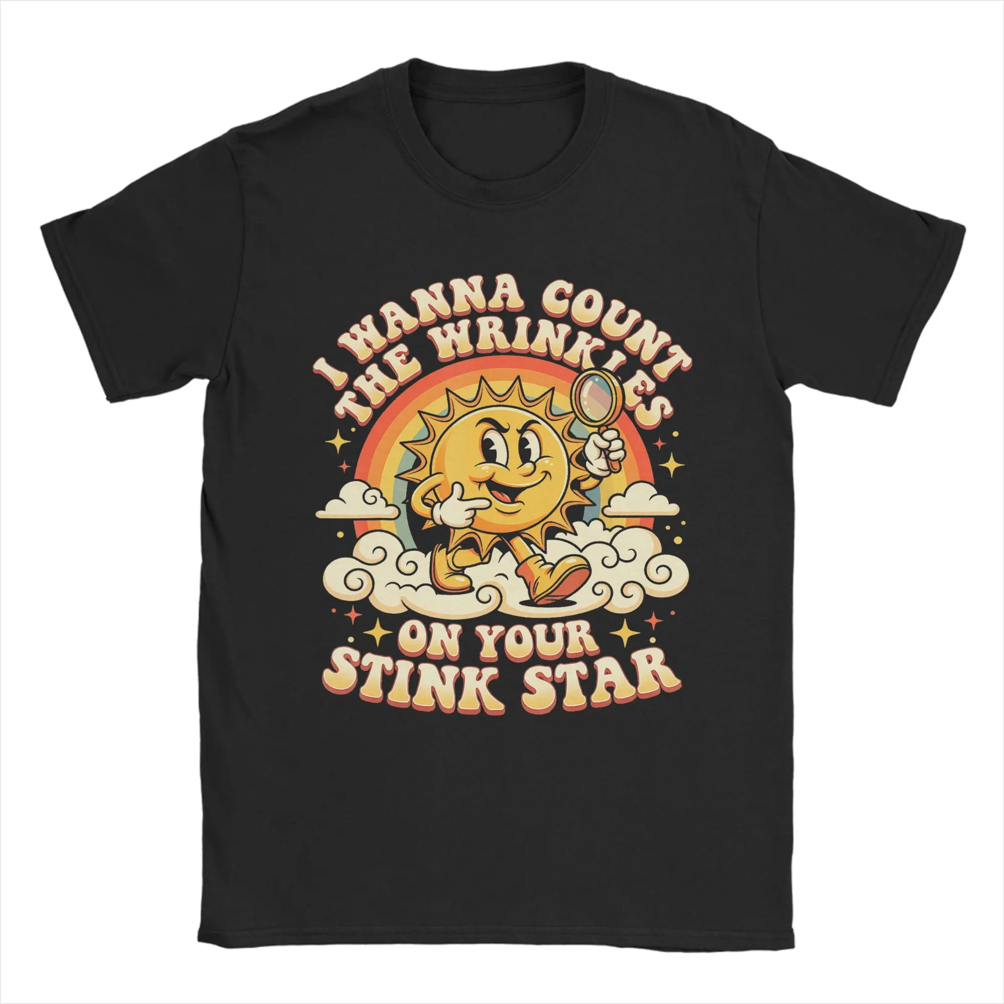 I Wanna Count The Wrinkles On Your Stink Star Men's T Shirts  Casual Tee Shirt Short Sleeve Round Collar T-Shirts  Clothes